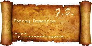 Forray Demetria névjegykártya